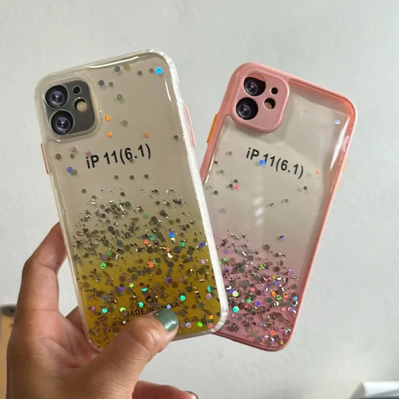 Glitter Ombre iPhone 11 Case – Pink & Yellow – 2-Pack - Picture 3 of 4